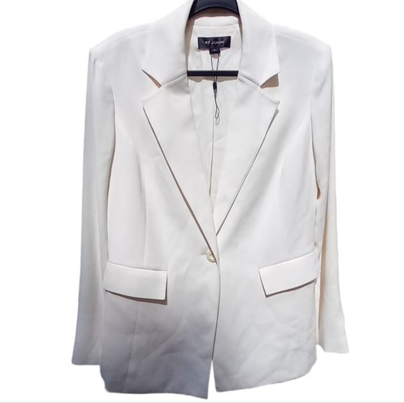 ST John Ivory-White Blazer NWOT p to p 20" - Picture 1 of 10